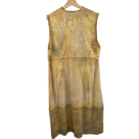 URU Kristine St. Erik Silk Hand Dyed 2‑Piece Dress & Duster Boho Set Fits M–XL - Picture 4 of 10